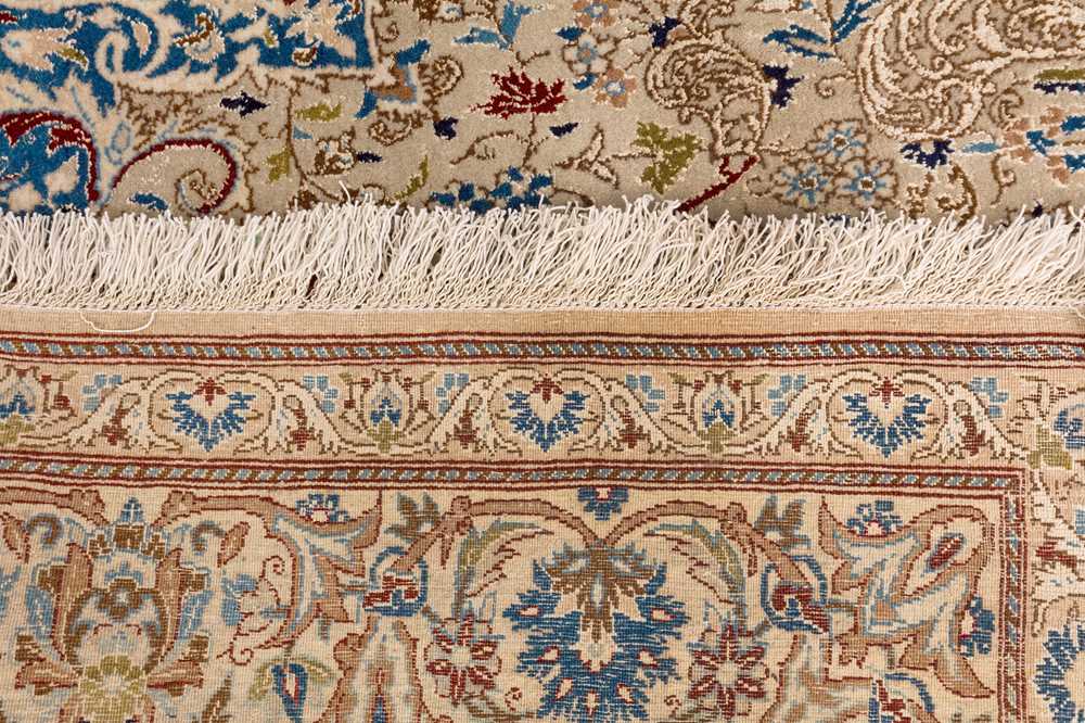 AN EXTREMELY FINE PART SILK NAIN RUG, CENTRAL PERSIA - Image 7 of 7