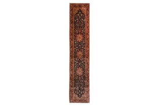 A VERY FINE PART SILK TABRIZ DESIGN RUNNER