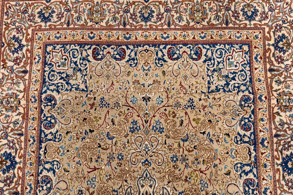 AN EXTREMELY FINE PART SILK NAIN RUG, CENTRAL PERSIA - Image 3 of 7