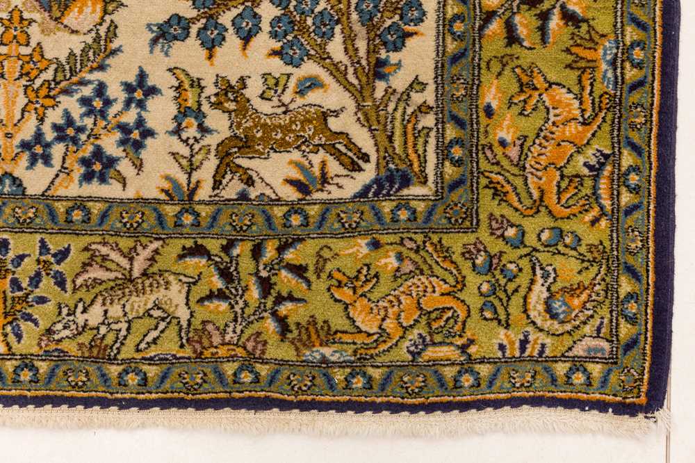 A FINE PART SILK QUM RUG, CENTRAL PERSIA - Image 7 of 8