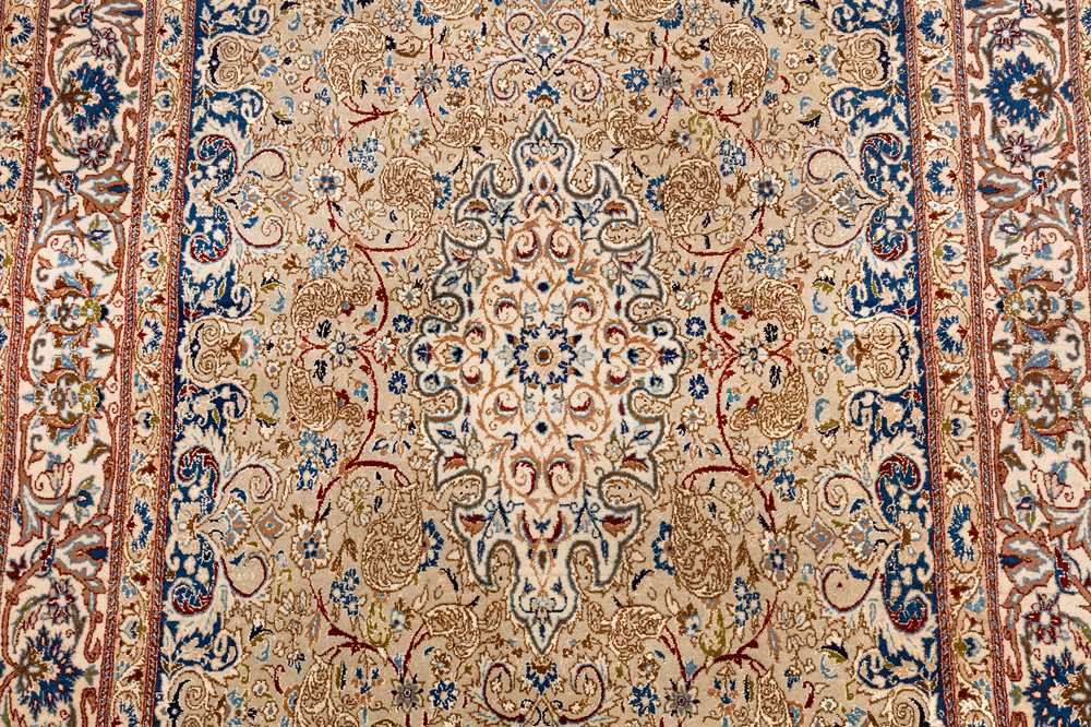 AN EXTREMELY FINE PART SILK NAIN RUG, CENTRAL PERSIA - Image 4 of 7