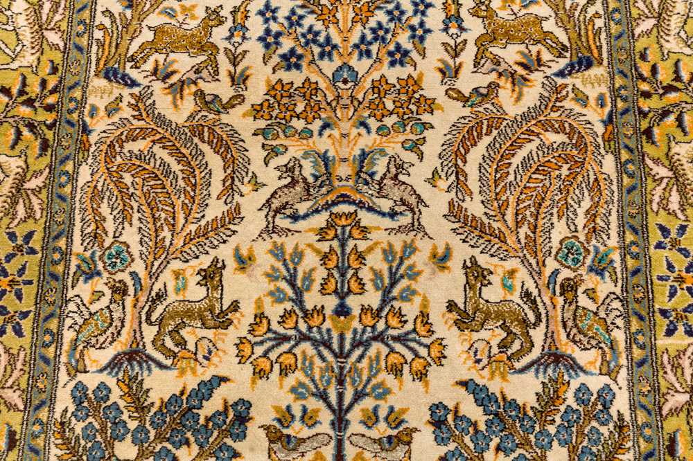 A FINE PART SILK QUM RUG, CENTRAL PERSIA - Image 5 of 8