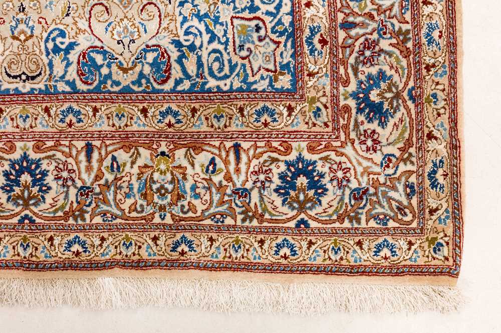 AN EXTREMELY FINE PART SILK NAIN RUG, CENTRAL PERSIA - Image 6 of 7