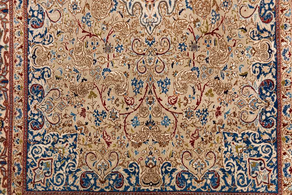 AN EXTREMELY FINE PART SILK NAIN RUG, CENTRAL PERSIA - Image 5 of 7