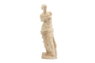 AFTER THE ANTIQUE: A PLASTER FIGURE OF THE VENUS DE MILO OR THE APHRODITE OF MELOS