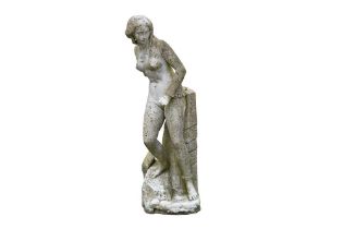 A 19TH-CENTURY WHITE MARBLE SCULPTURE OF ANDROMEDA