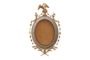 AN 18TH CENTURY FRENCH EMPIRE GILTWOOD MIRROR