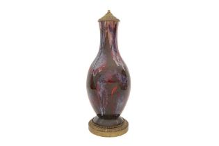 A CHINESE FLAMBÉ-GLAZED VASE MOUNTED AS A LAMP