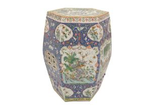 A CHINESE FAMILLE-ROSE GARDEN STOOL