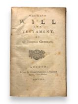 Gresham (Thomas, Sir) The last will and testament