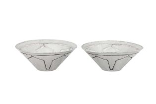 A pair of Elizabeth II contemporary sterling silver bowls, Sheffield 1996 by Charles Francis Hall Vi