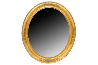 A 19TH CENTURY FRENCH OVAL GILT MIRROR 0