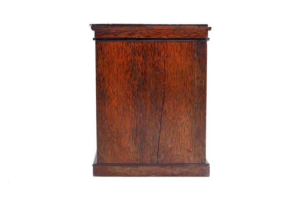A 19TH CENTURY ZEBRANO WOOD TABLE TOP CABINET - Image 4 of 4