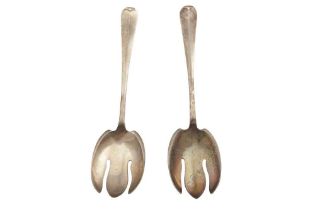 A PAIR OF ELIZABETH II STERLING SILVER SALAD SERVERS, LONDON 1967/68 BY TIFFANY AND CO View at The B