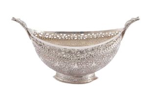 AN EARLY 20TH CENTURY ANGLO – INDIAN UNMARKED SILVER KASHKUL BOWL, KASHMIR CIRCA 1920 View at The Ba