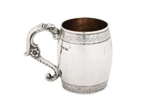 An early Victorian sterling silver mug, London 1840 by Robert Hennell III View at The Barley Mow Cen