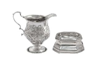A GEORGE III STERLING SILVER CREAM JUG, LONDON 1768 BY IS and AN (UNIDENTIFIED) View at The Barley M