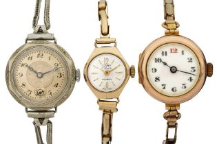 A GROUP OF THREE LADIES WRISTWATCHES