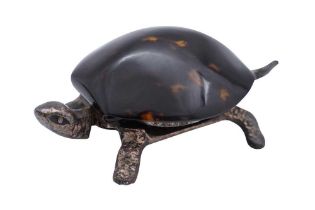 AN EARLY 20TH CENTURY ASPREY & CO DESK MECHANICAL BELL IN THE FORM OF A TORTOISE