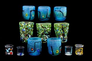 A GROUP OF MURANO GLASS TUMBLERS