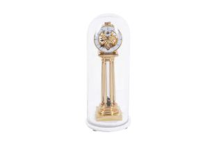 A 20TH CENTURY SINGLE FUSEE SKELETON PILLAR CLOCK