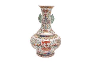 A CHINESE DOUCAI 'BATS AND LOTUS' VASE