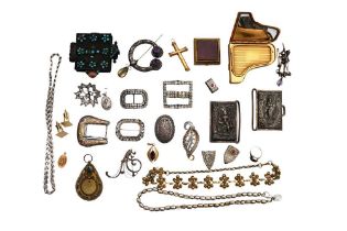A COLLECTION OF SILVER AND COSTUME JEWELLERY