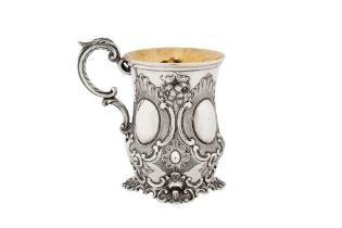 A Victorian sterling silver christening mug, London 1853 by George John Richards View at The Barley