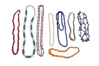 A COLLECTION OF BEADED JEWELLERY