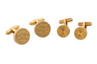 TWO SETS OF 18CT GOLD CUFFLINKS
