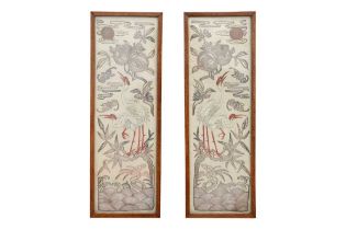 A PAIR OF CHINESE SILK EMBROIDERED PANELS