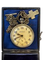 A WW2 JAEGER LECOULTRE MILITARY POCKET WATCH & TWO OTHER POCKET WATCHES