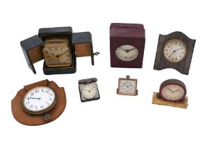 A COLLECTION OF TRAVEL/DESK CLOCKS