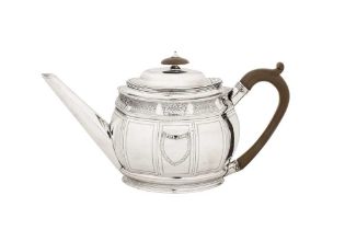 A George III sterling silver teapot, London 1800 by Solomon Hougham View at The Barley Mow Centre W4