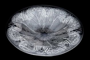 A LALIQUE OEILLETS SHALLOW BOWL