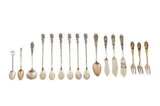 A MIXED GROUP OF MID-20TH CENTURY INDONESIAN SILVER FLATWARE View at The Barley Mow Centre W4 4PH, f