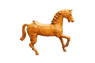 A CARVED PINE CAROUSEL-INSPIRED HORSE