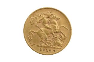A GEORGE V 1912 GOLD HALF SOVEREIGN COIN