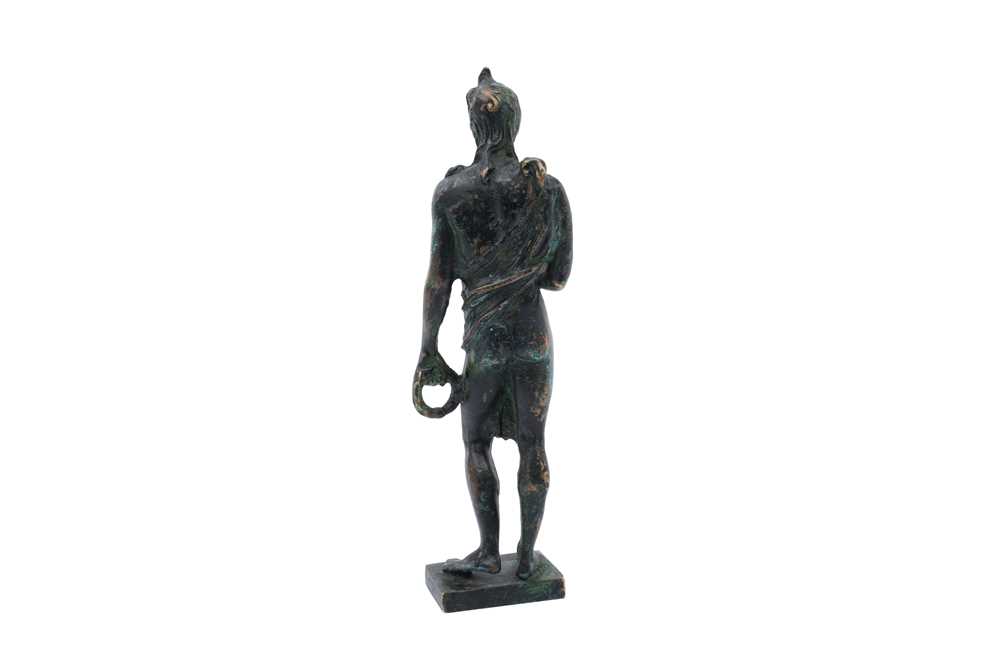 AFTER THE ANTIQUE, A BRONZE GRAND TOUR STYLE FIGURE DEPICTING ANTINOUS AS DIONYSUS - Image 3 of 3