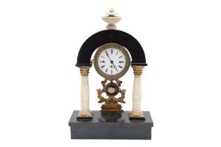 A 19TH CENTURY CONTINENTAL PORTICO CLOCK