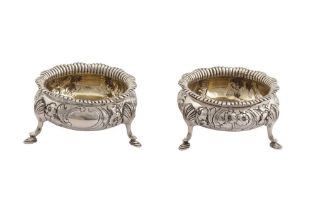 A PAIR OF VICTORIAN STERLING SILVER SALTS, LONDON 1852 BY WILLIAM ROBERT SMILY View at The Barley Mo