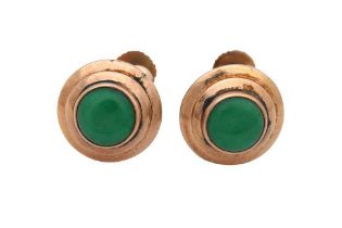 A PAIR OF JADE EARRINGS