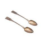 A pair of George III sterling silver basting spoons, London 1807 by Peter and William Bateman View a
