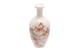 A SMALL CHINESE FAMILLE-ROSE 'LANDSCAPE' VASE