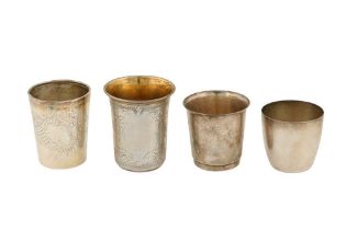 A MIXED GROUP OF STERLING AND 800 STANDARD SILVER BEAKERS View at The Barley Mow Centre W4 4PH, from
