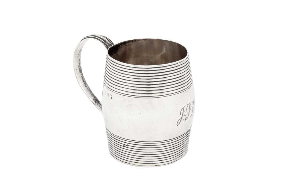 A George III sterling silver small mug, London 1802, maker’s mark obscured View at The Barley Mow Ce