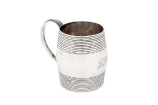 A George III sterling silver small mug, London 1802, maker’s mark obscured View at The Barley Mow Ce