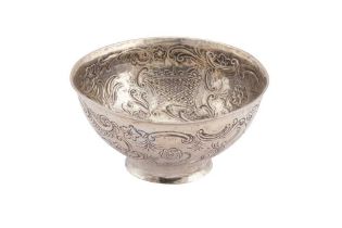 AN 18TH CENTURY DUTCH SILVER BOWL, MAKER’S MARK JR (?) ONLY View at The Barley Mow Centre W4 4PH, fr