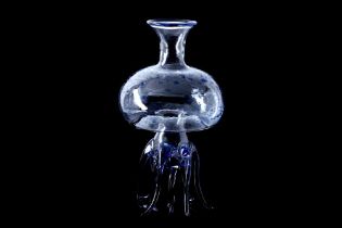 A MASSIMO LUNARDON GLASS JELLYFISH DECANTER