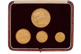 EDWARD VII GOLD CORONATION PROOF SET 1902 IN RED CASE